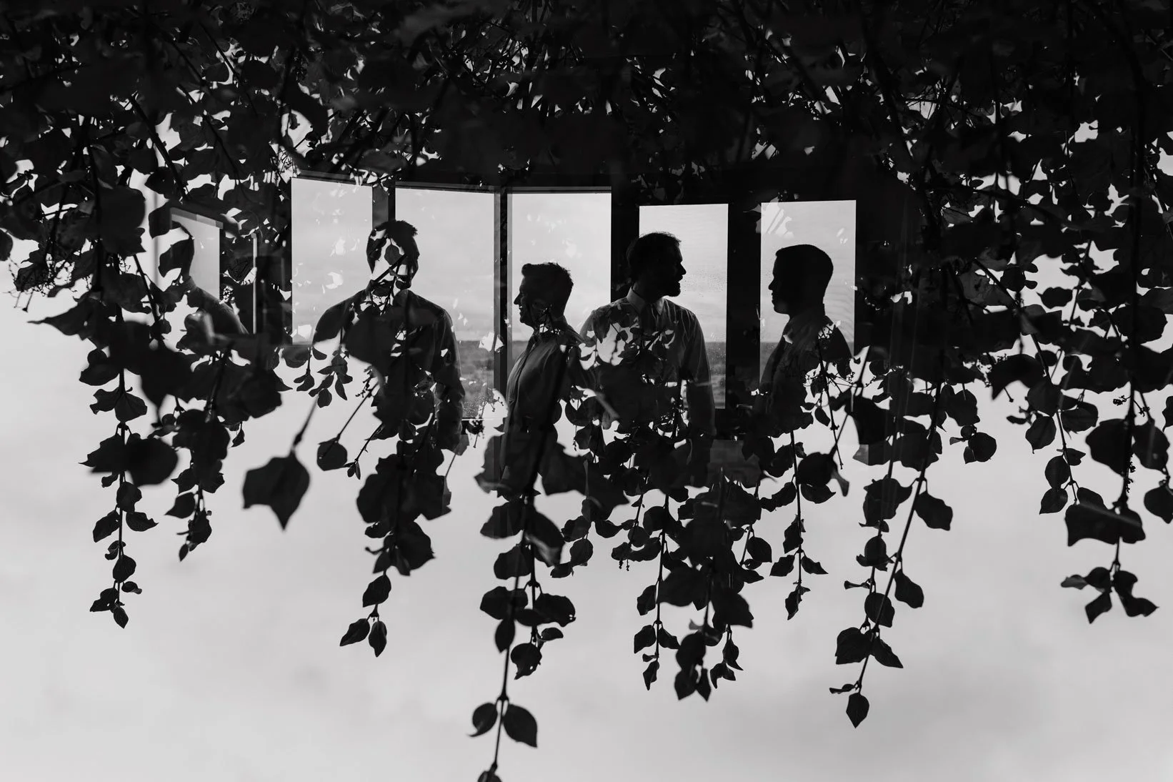 double exposure wedding party