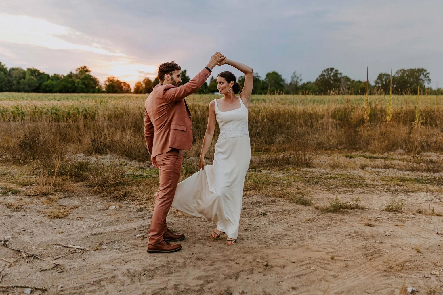 dancing wedding couple, elopement wedding photos