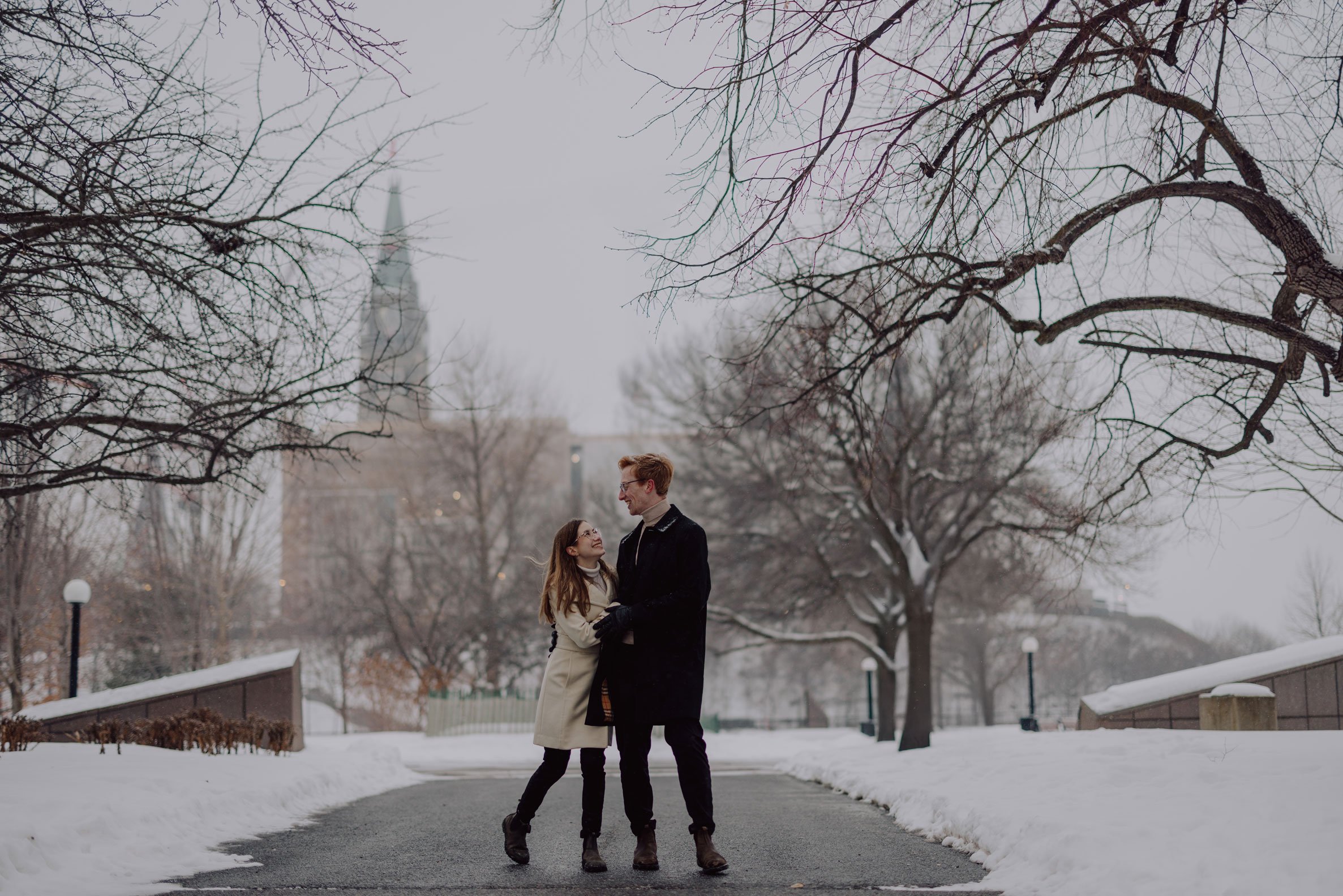 Rideau Canal Engagement Session in Ottawa, Winter Photos Downtown