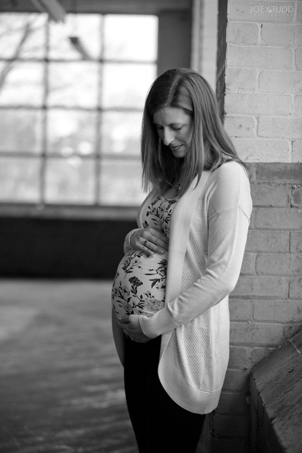 Family photos by Ottawa Photographer Joey Rudd Photography Maternity Mill Industrial Black and White