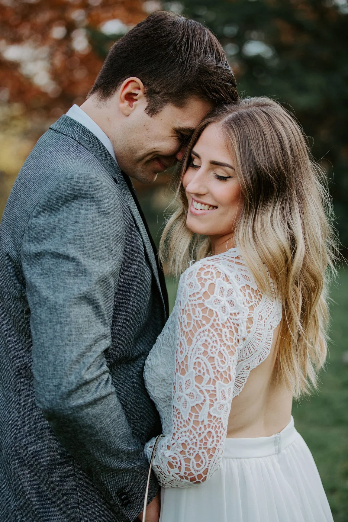 Elopement photo of bride and groom
