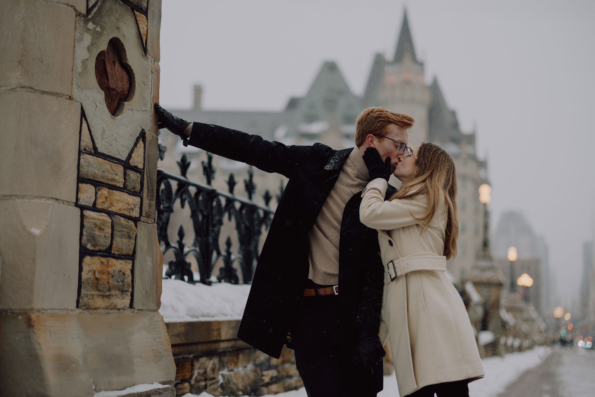Rideau Canal Engagement Session in Ottawa, Winter Photos Downtown