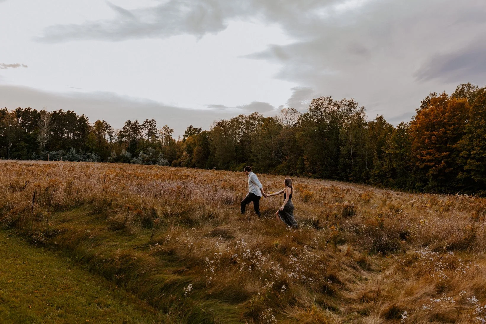 engagement photo in field