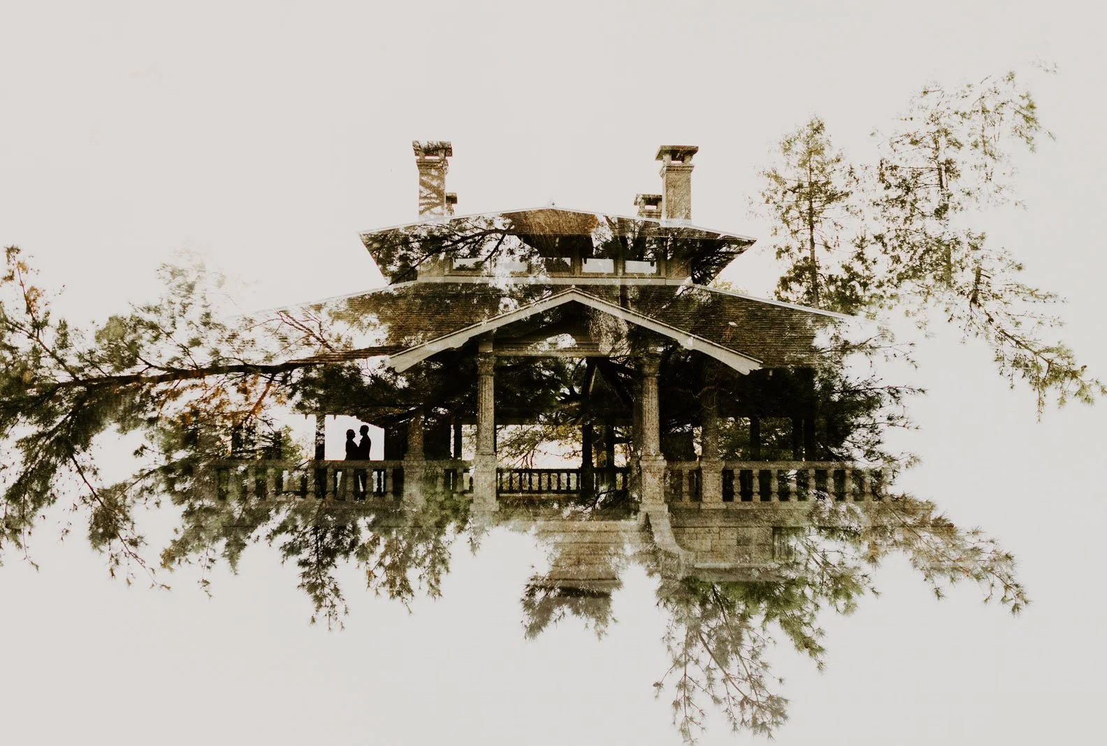 Double exposure wedding photography