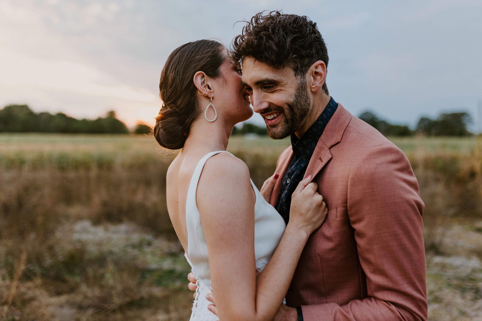 golden hour wedding photo