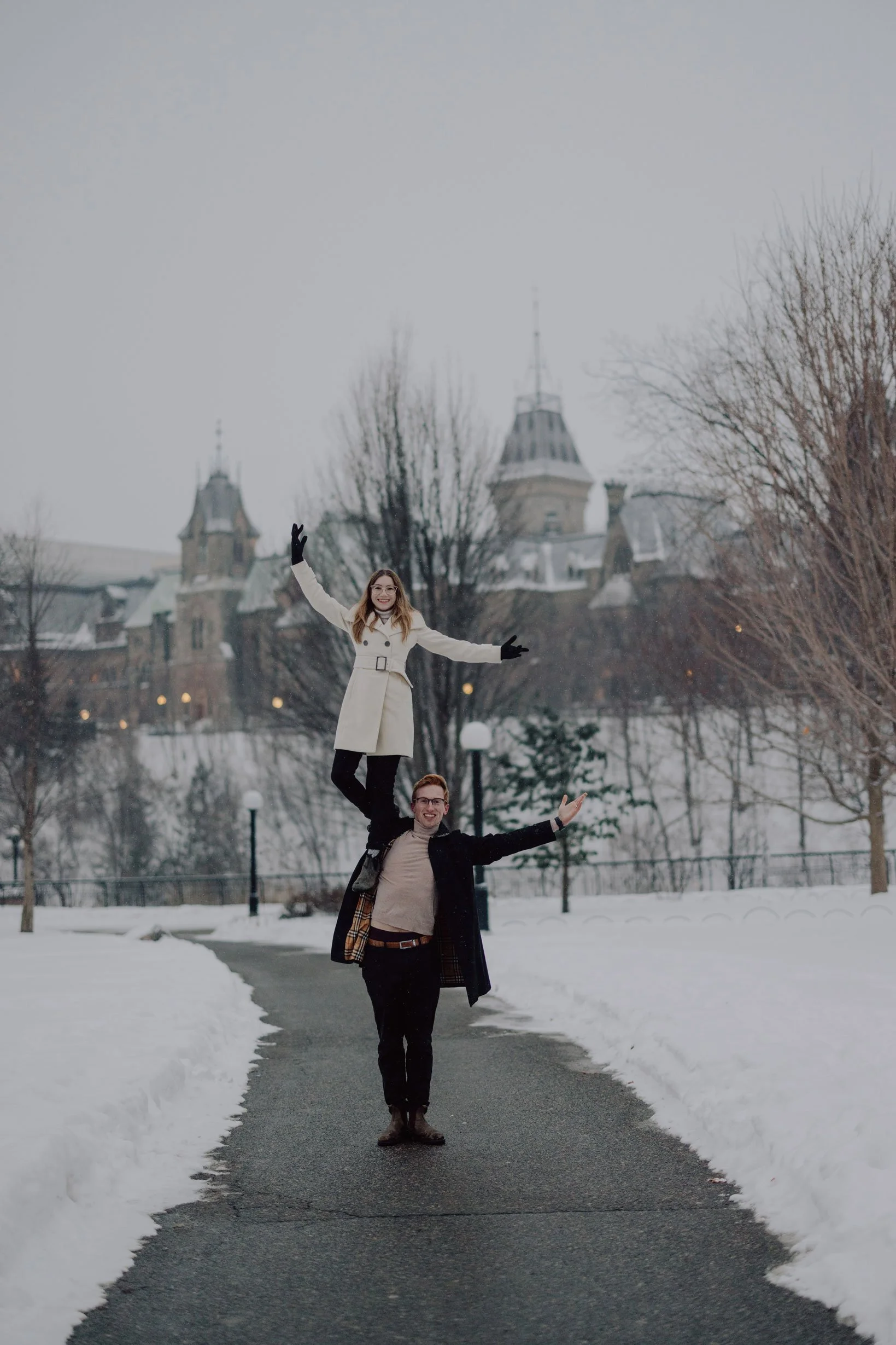Rideau Canal Engagement Session in Ottawa, Winter Photos Downtown