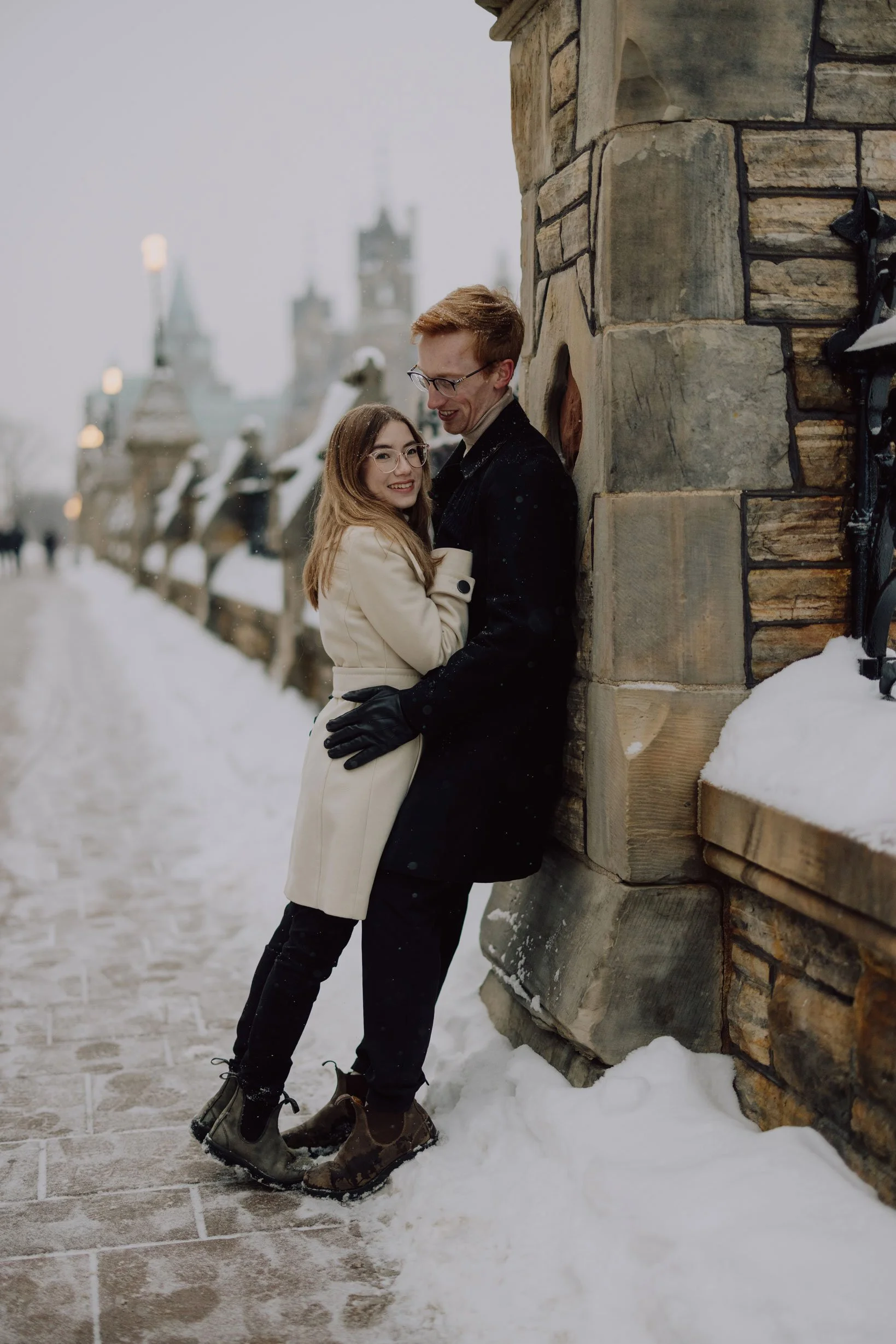 Rideau Canal Engagement Session in Ottawa, Winter Photos Downtown