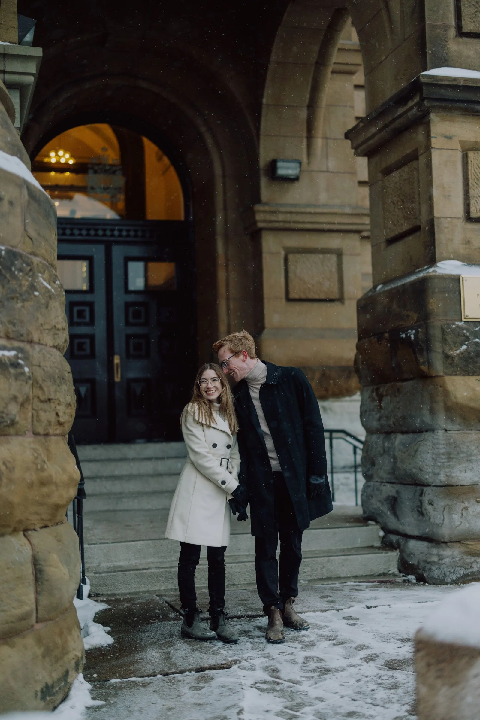 Rideau Canal Engagement Session in Ottawa, Winter Photos Downtown