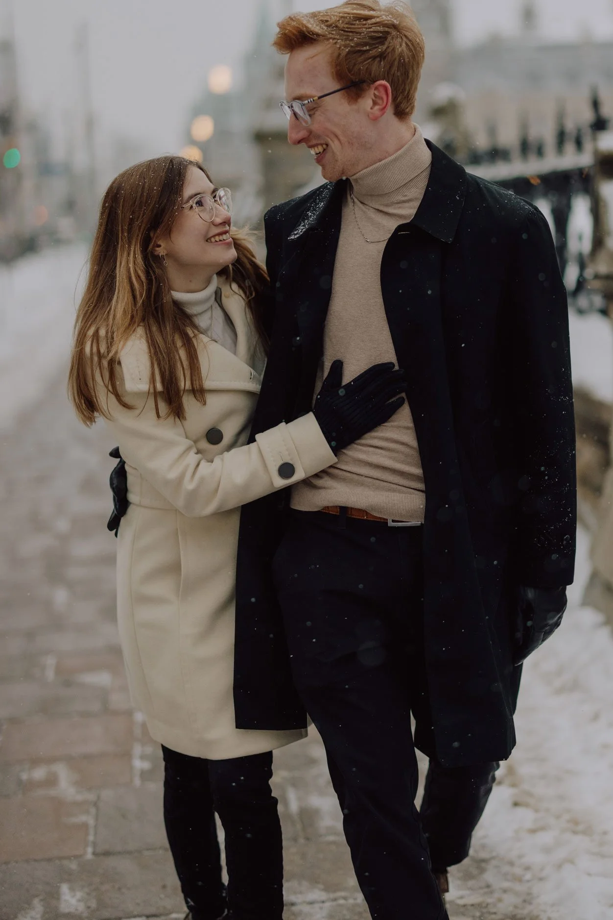 Rideau Canal Engagement Session in Ottawa, Winter Photos Downtown