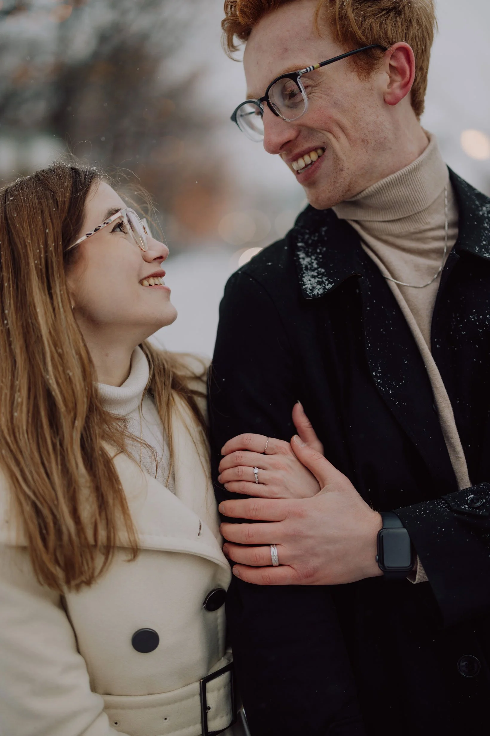 Rideau Canal Engagement Session in Ottawa, Winter Photos Downtown