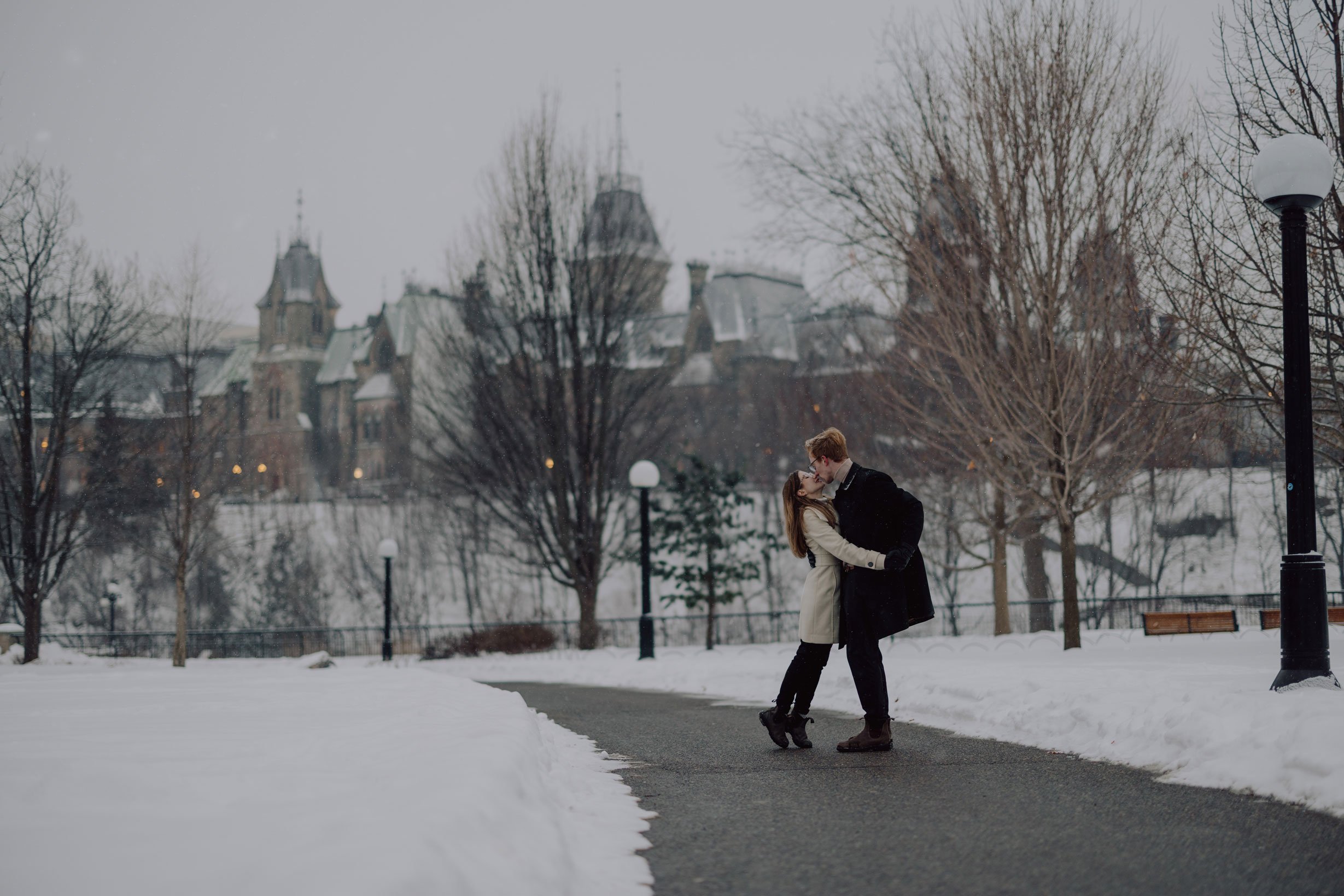 Rideau Canal Engagement Session in Ottawa, Winter Photos Downtown