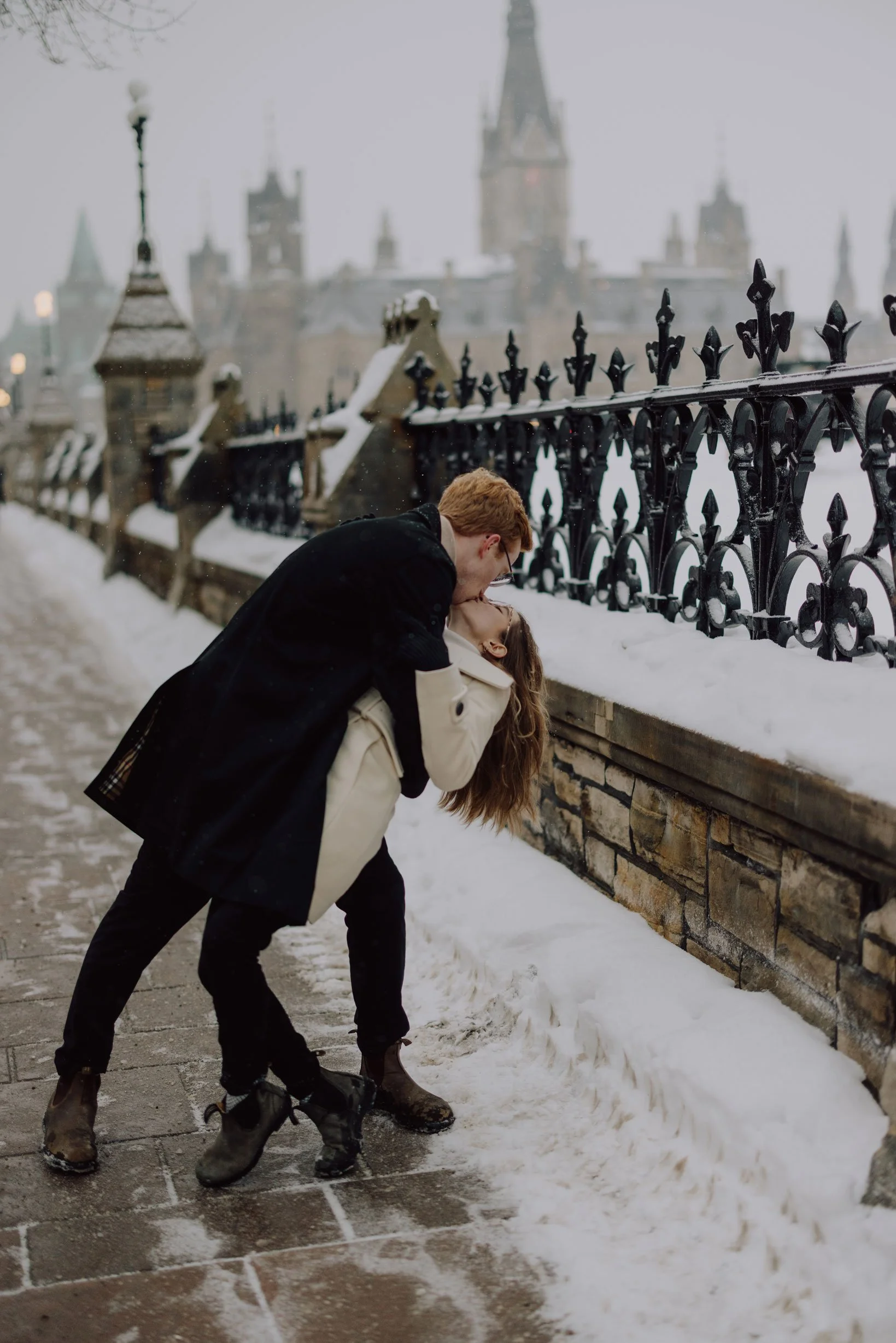 Rideau Canal Engagement Session in Ottawa, Winter Photos Downtown