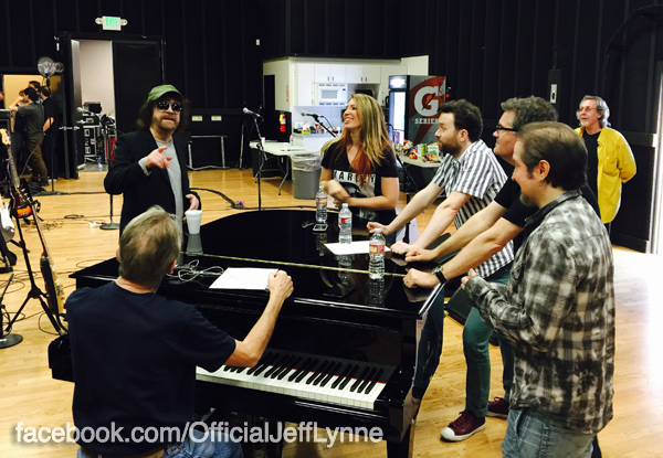 Rehearsing for The 57th Grammy Awards with Jeff Lynne and ELO 