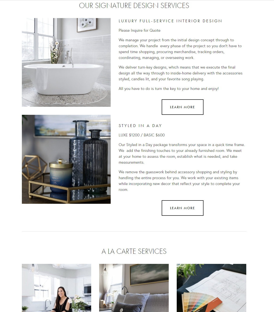 Imagery for Services Page on Website