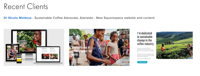 On my website portfolio page, I upload three images of each site at 800 pixels wide each, in a gallery format with the lightbox feature enabled. This means that while they look small in the gallery, when you click on one, it opens up at the original 800 pixels wide.