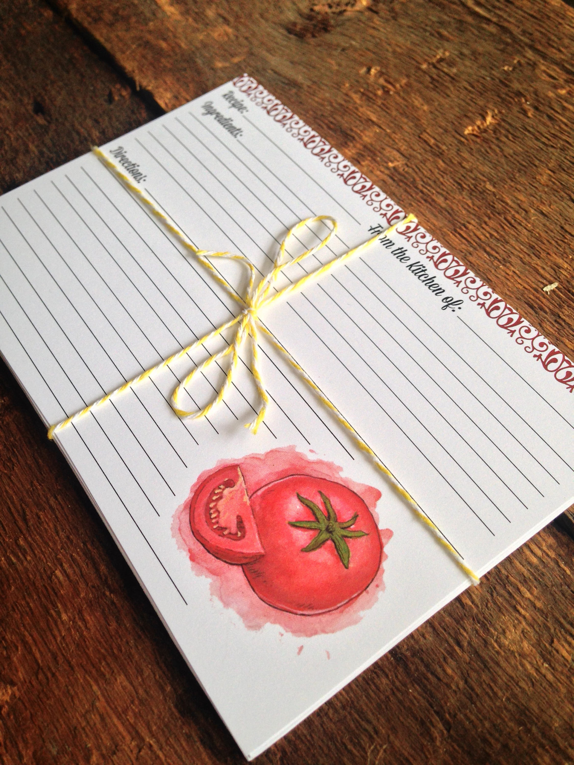 tomato recipe cards