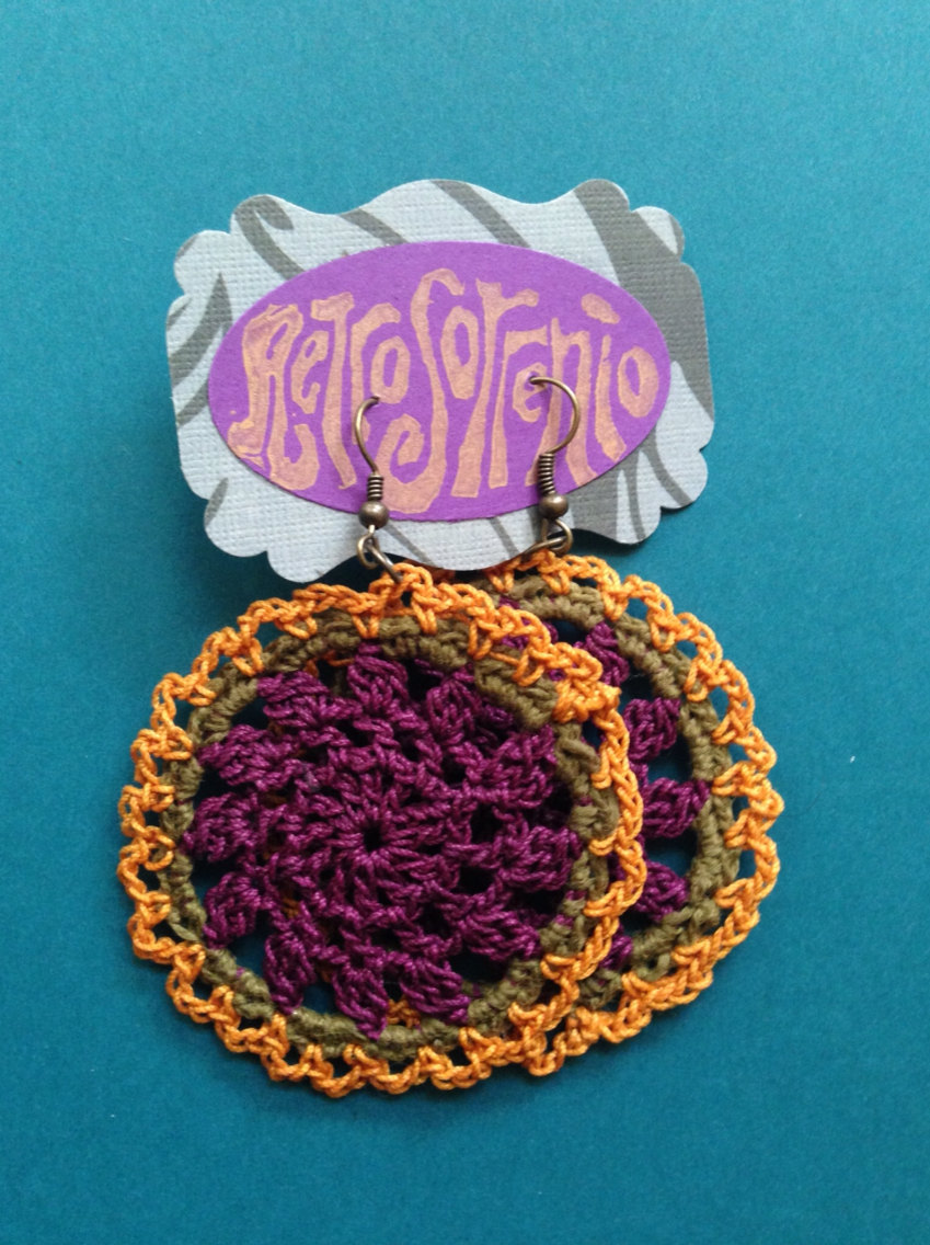 boho jewelry, bohemian earrings, bohemian jewelry, crochet earrings