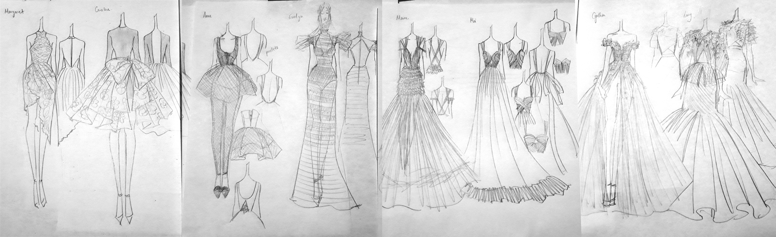 Semi-finalized collection sketches.