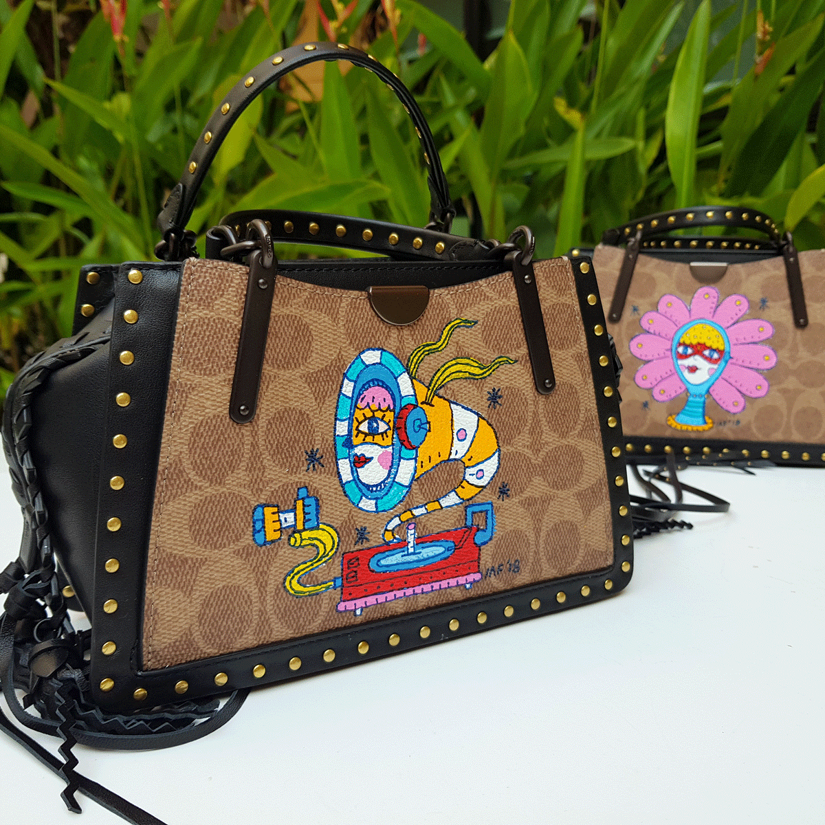 Painted bags for VIP guests during the event