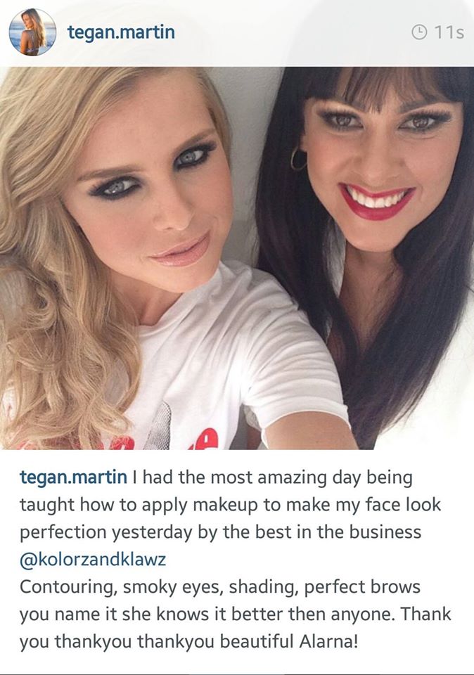 Miss Universe Australia 2014 Tegan Martin and MUA Alarna Bell