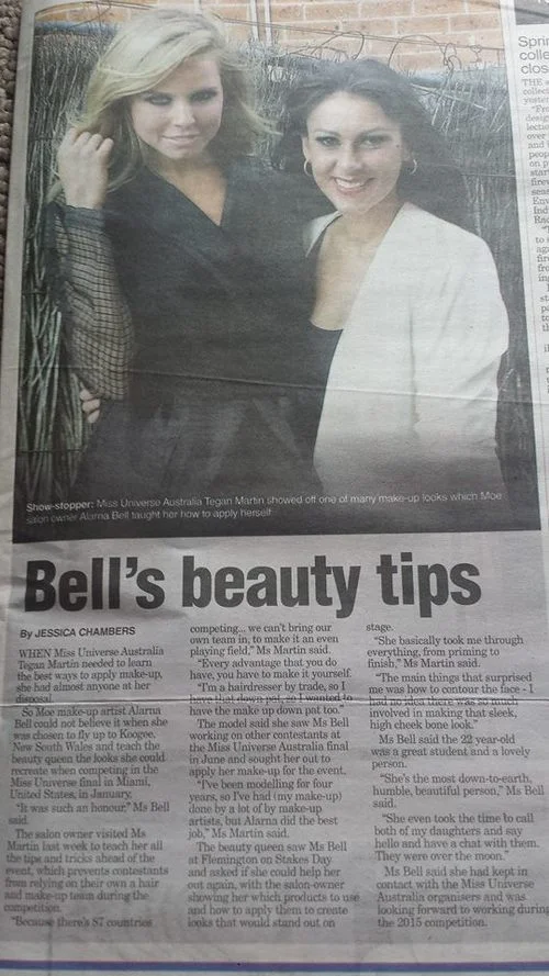 Miss Universe Australia Tegan Martin and MUA Alarna Bell
