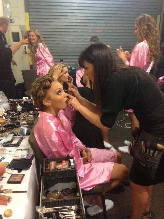 MUA Alarna Bell working on National Finalist Letita Sindt