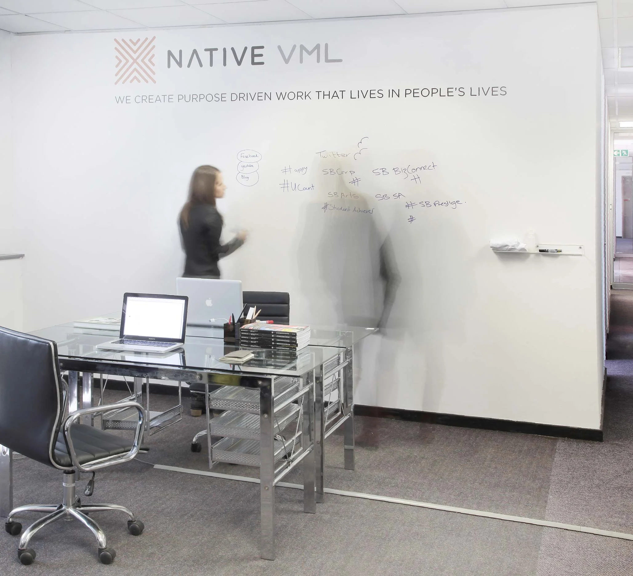  Native use Whiteboard Paint to conceptualise adverts for the digital realm. 