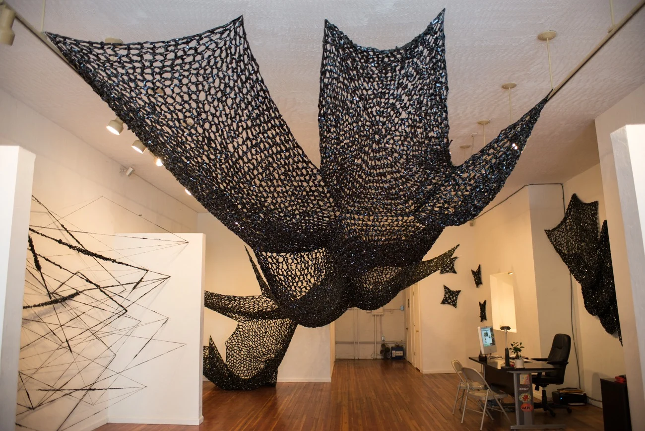 Complexities of the Mind , Crocheted VHS tape, Photo by Shonie Joy Kuykendall