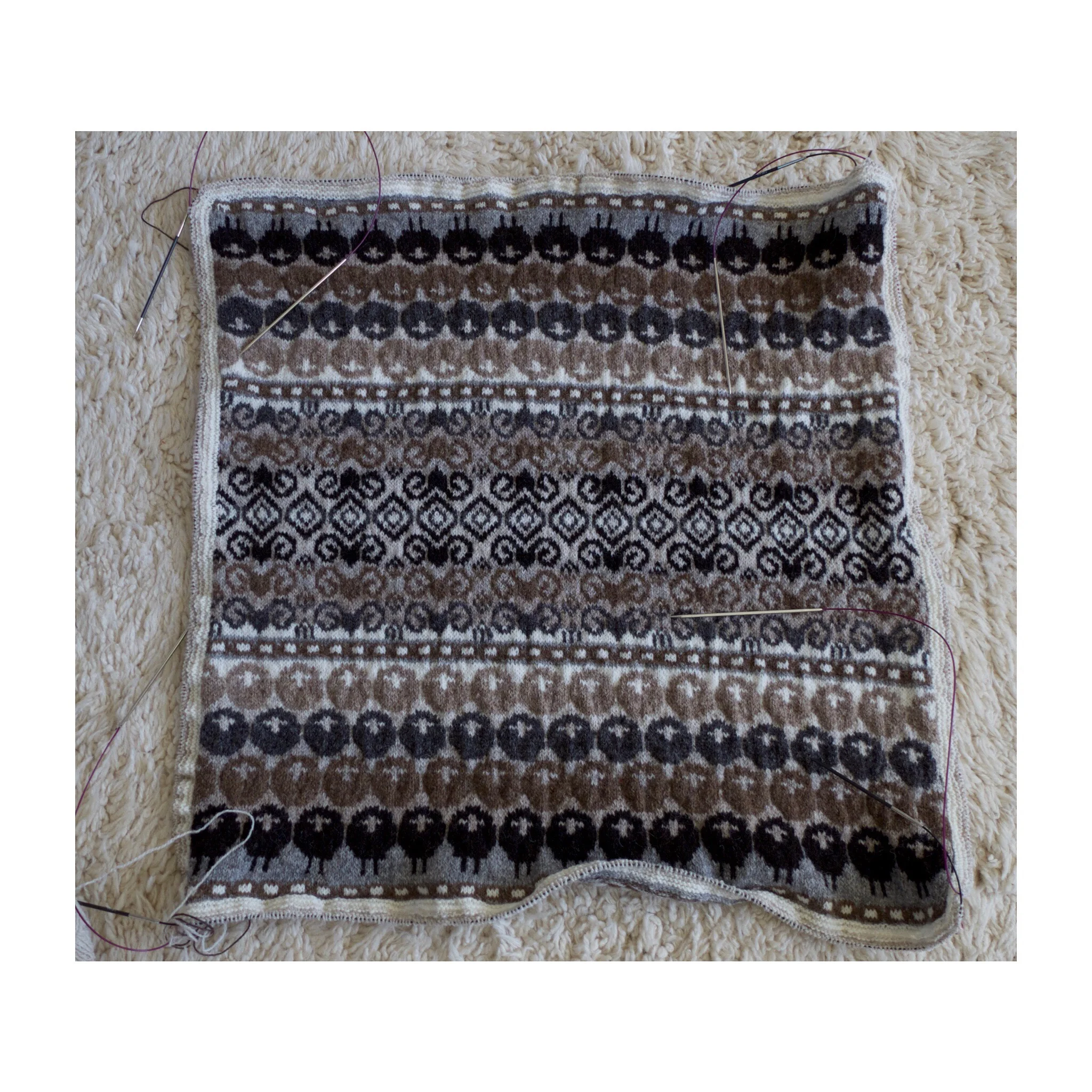 A few rounds of the eyes knit approx 812 stitches on at this stage