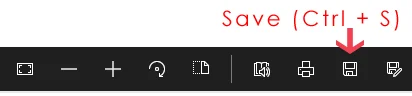 Hover to activate the toolbar - Click the icon or Ctrl + S to DOWNLOAD