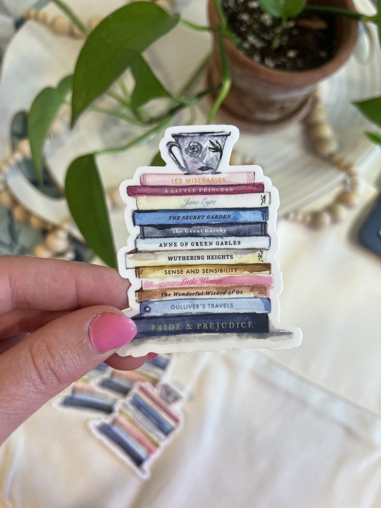 Bookstack Vinyl Sticker – 3" Waterproof Sticker for Book Lovers