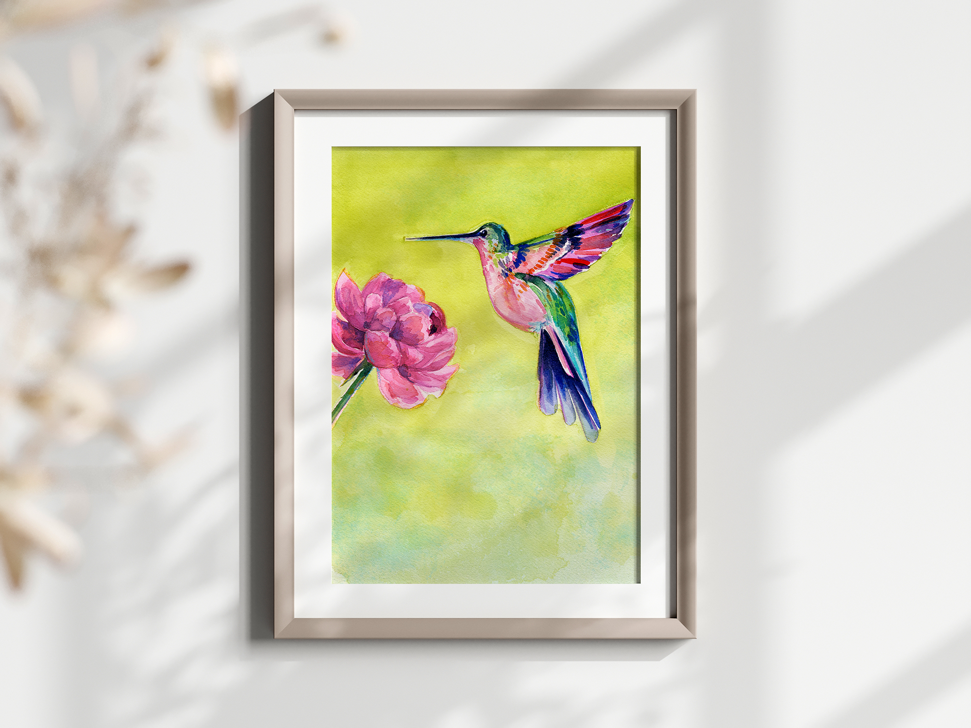 Hummingbird Watercolor Art Print