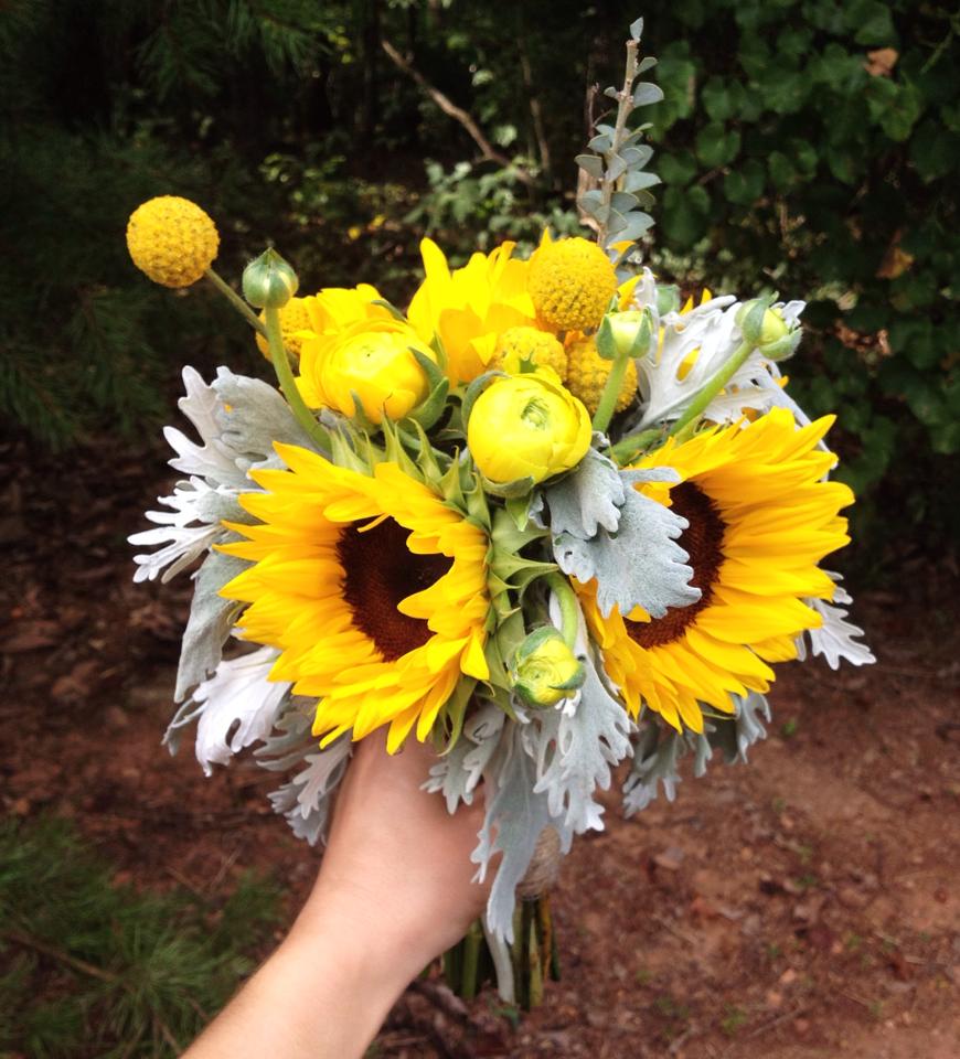 sunflower bridesmaid bouquet