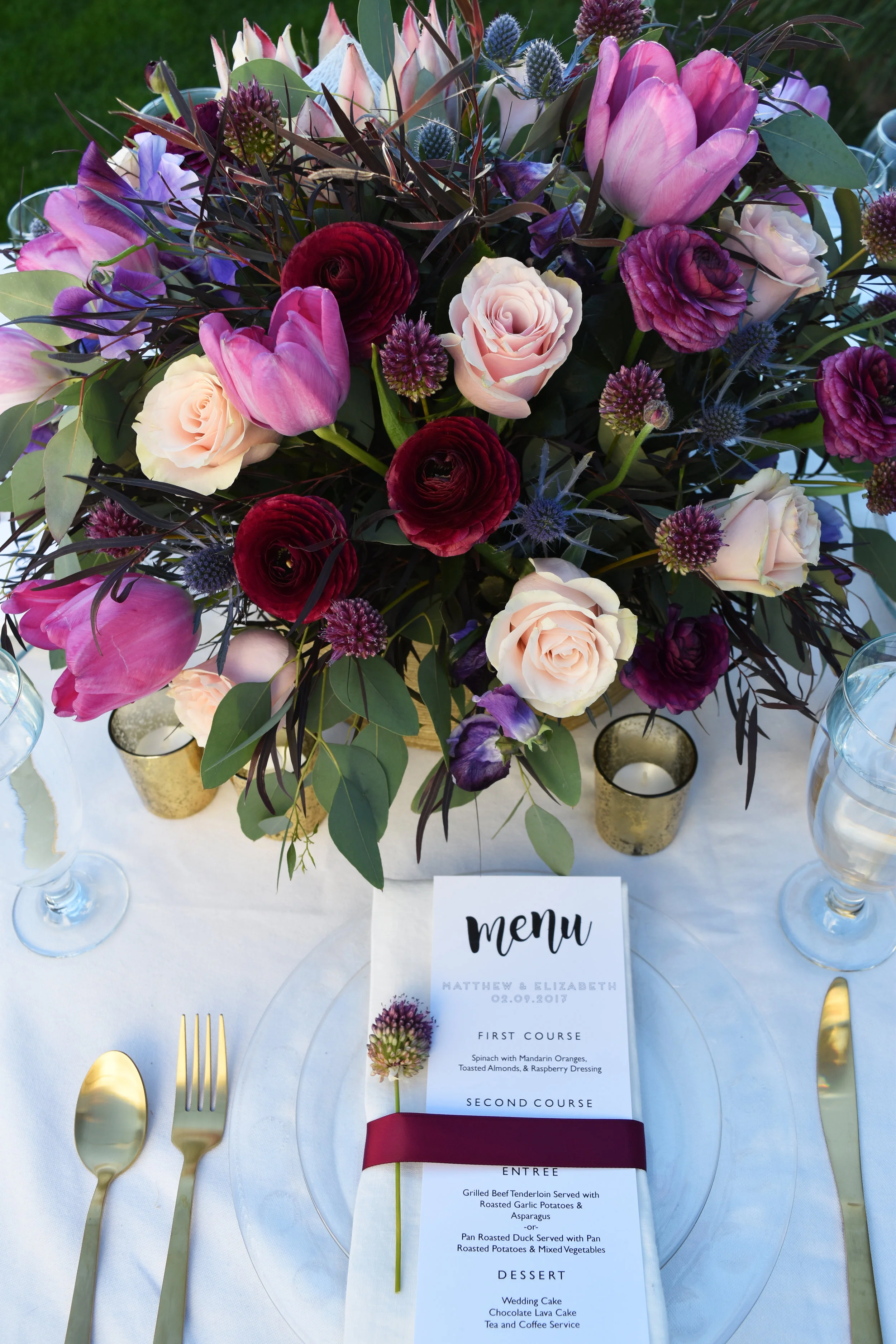 boho glam wedding arrangement