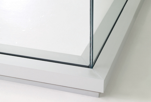 Optos is a low profile glass wall system featuring a rectilinear profile and minimal structure that presents a refined, seamless look through a continuous run of glass.