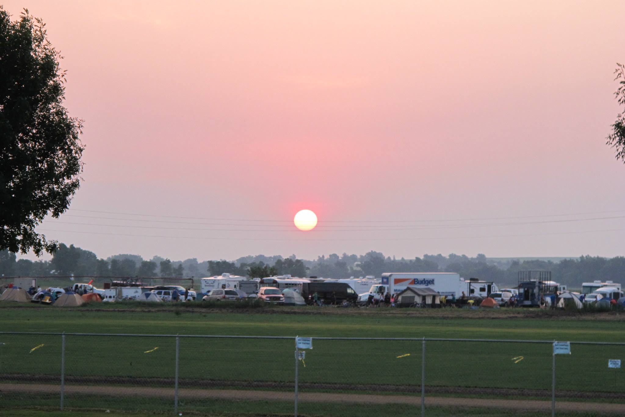 Dawn of day one - RAGBRAI campers shake out of bed.