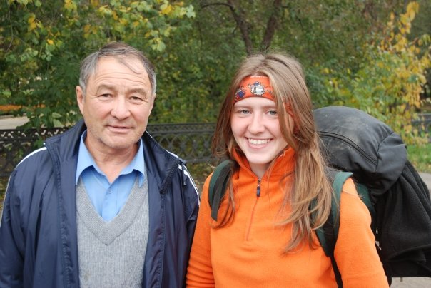 Michail Mangaskin and Anya Belova, volunteers with the Great Baikal Trail Association.