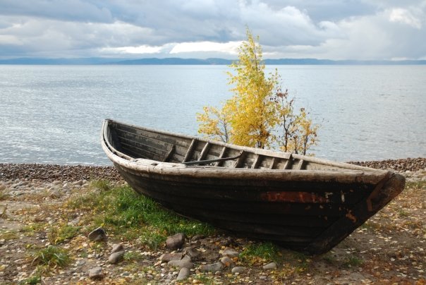On the shores of Lake Baikal.
