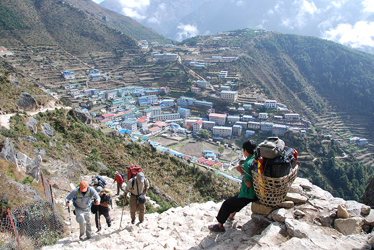 Namche Bazaar, 11,000 feet elevation. Sherpa center of Khumbu region.