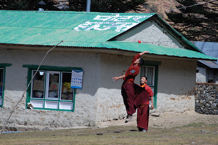 Young monks playing