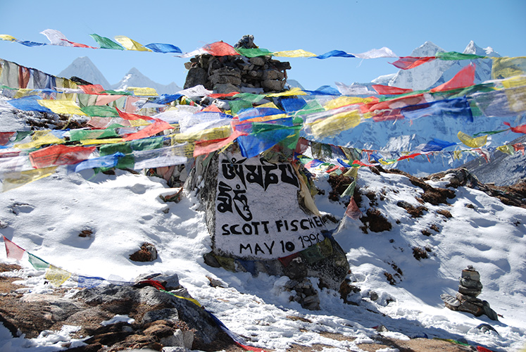 The chorten honoring climber Scott Fischer, who died on Everest in 1996.