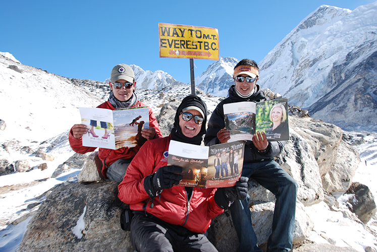 A reading break on the way to Base Camp. With Jayta Rai and Mingma Sherpa.