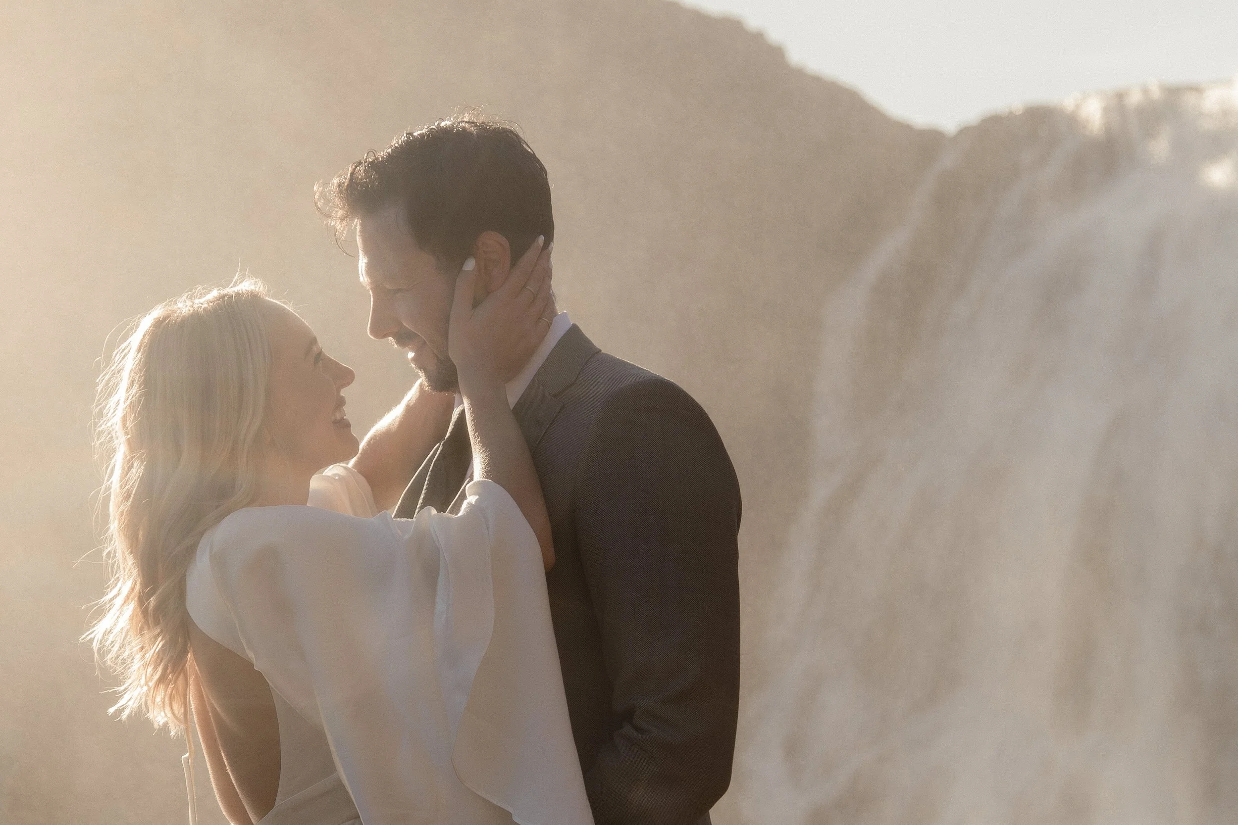 Iceland elopement at secluded waterfall