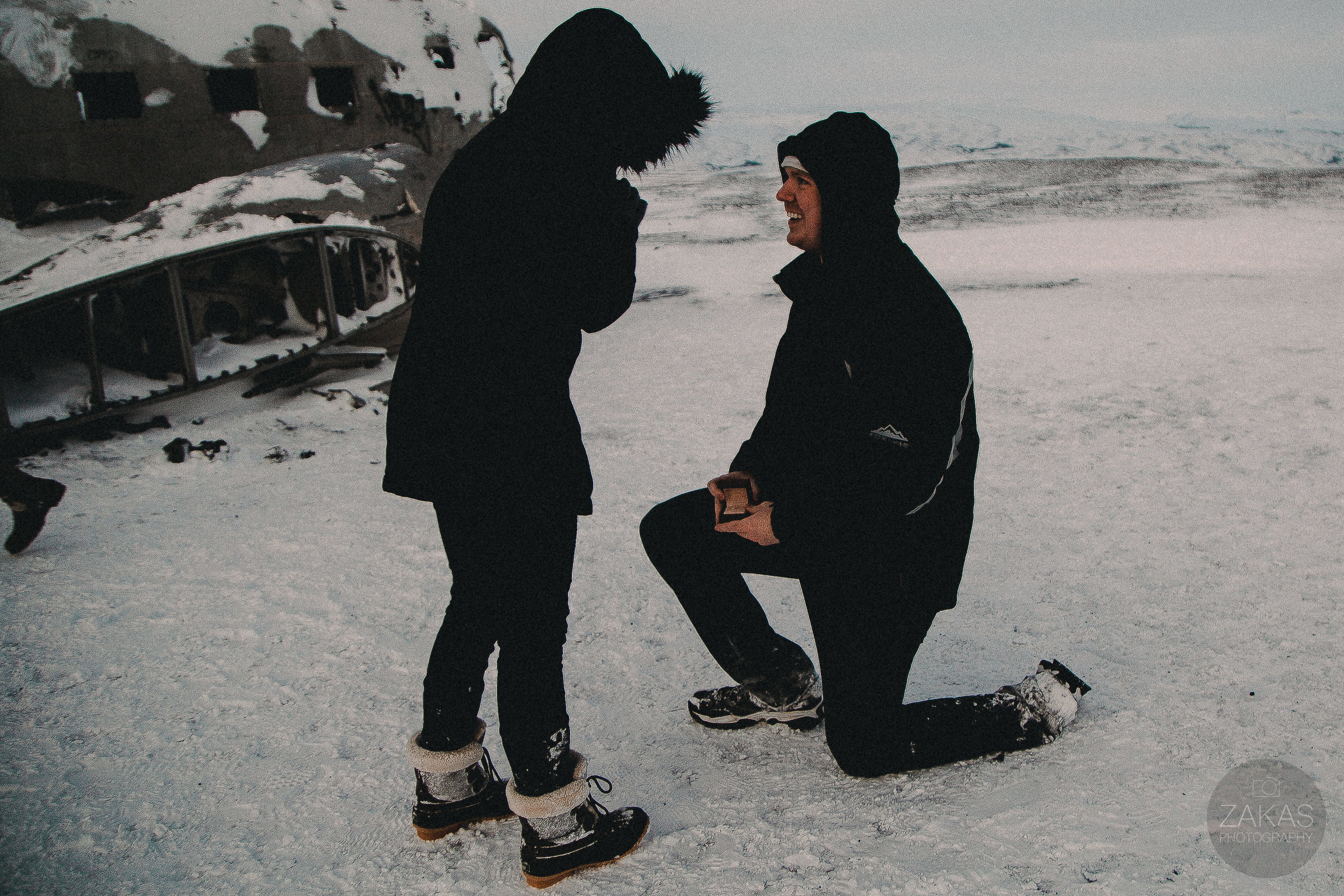 Secret Iceland Proposal at Sólheimasandur Plane Wreck- Iceland Wedding Photographer | Zakas Photography