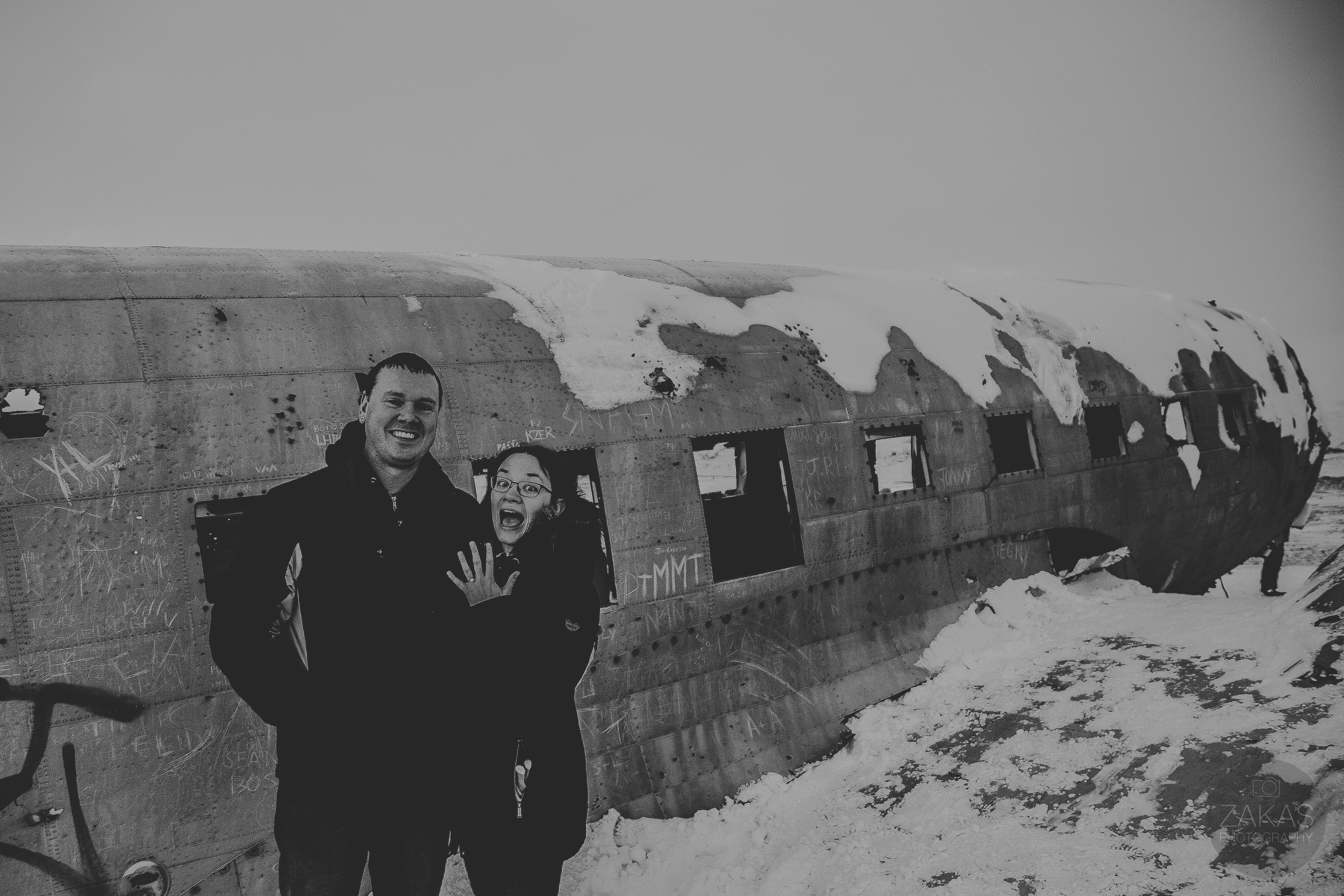 Secret Iceland Proposal at Sólheimasandur Plane Wreck- Iceland Wedding Photographer | Zakas Photography