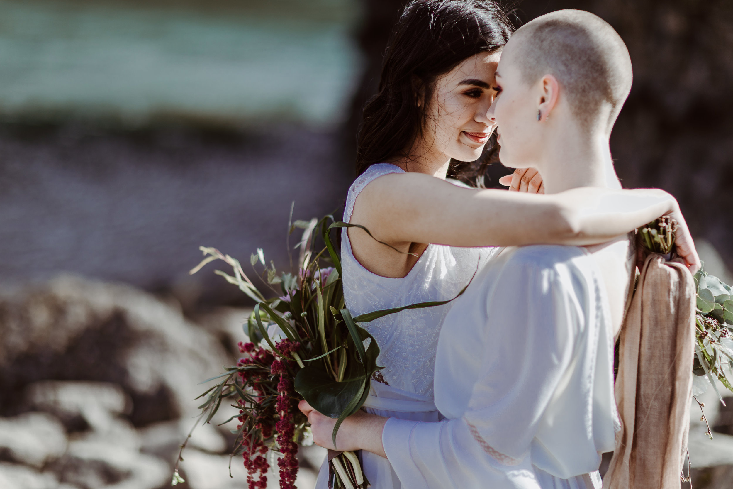 iceland elopement photographer , gay wedding in iceland , two brides iceland elopement