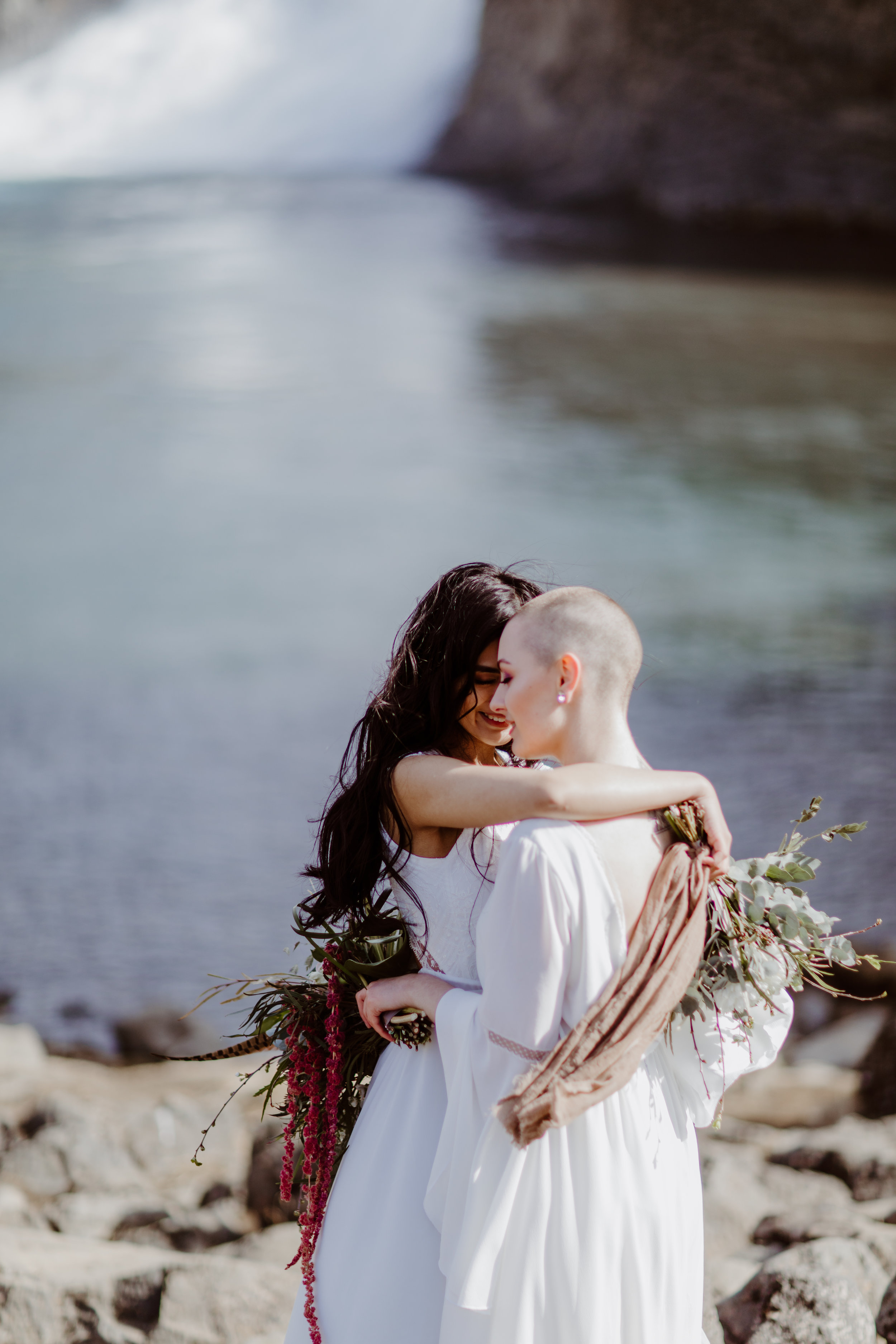 iceland elopement photographer , gay wedding in iceland , two brides iceland elopement