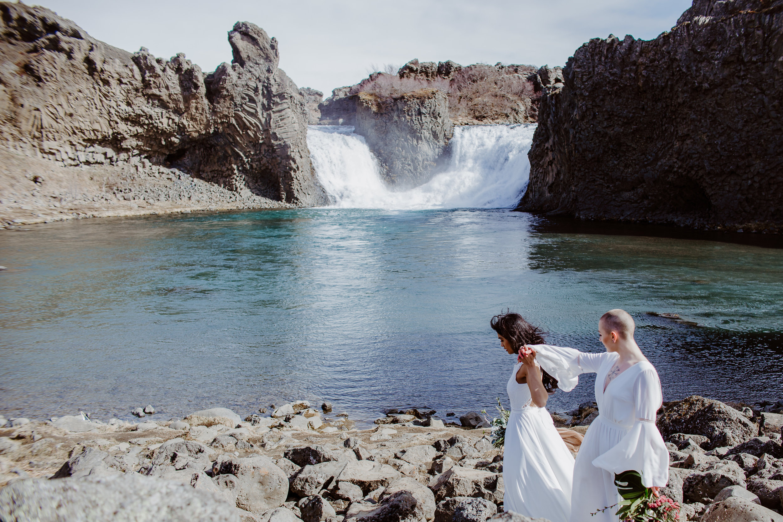 iceland elopement photographer , gay wedding in iceland , two brides iceland elopement