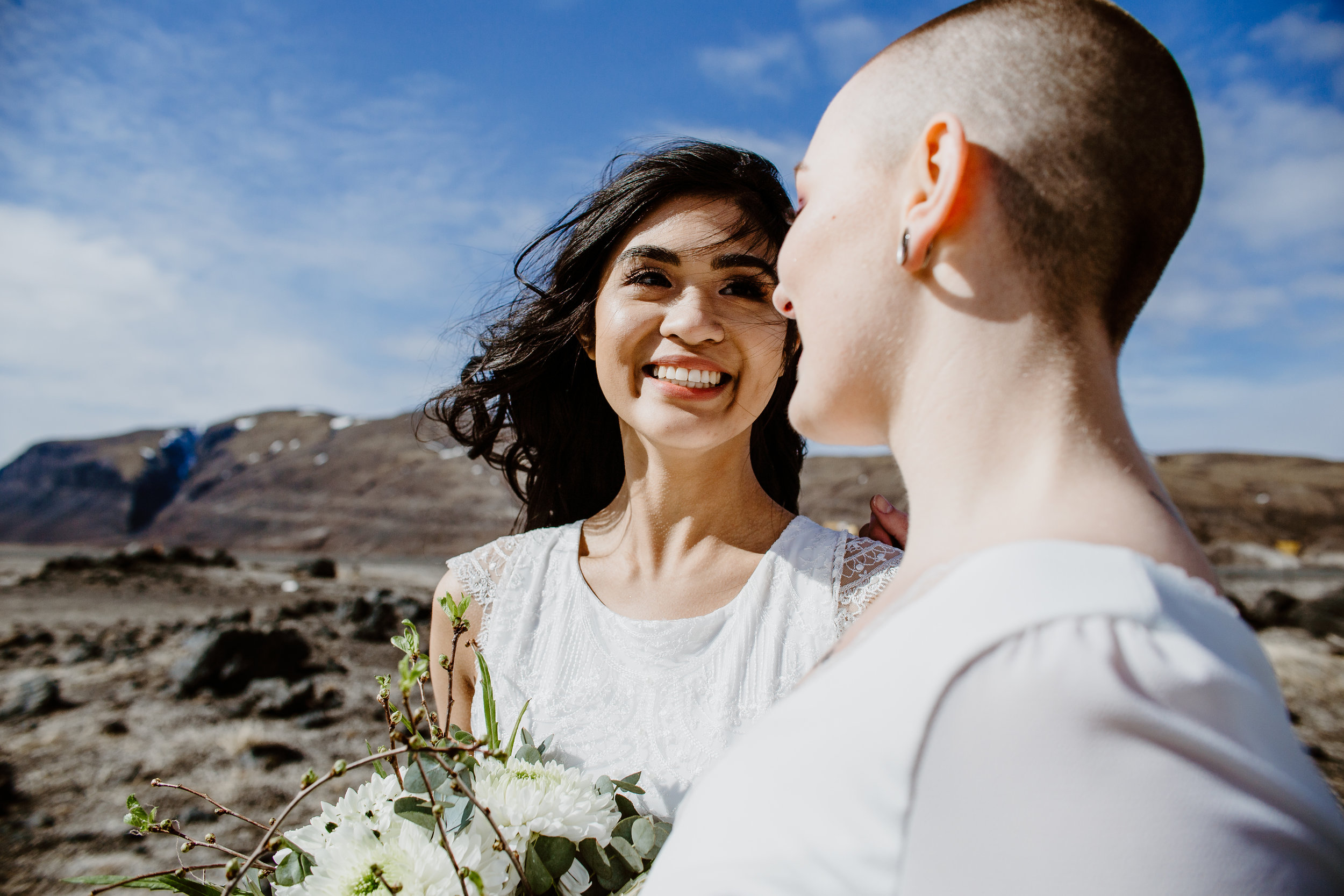 iceland elopement photographer , gay wedding in iceland , two brides iceland elopement