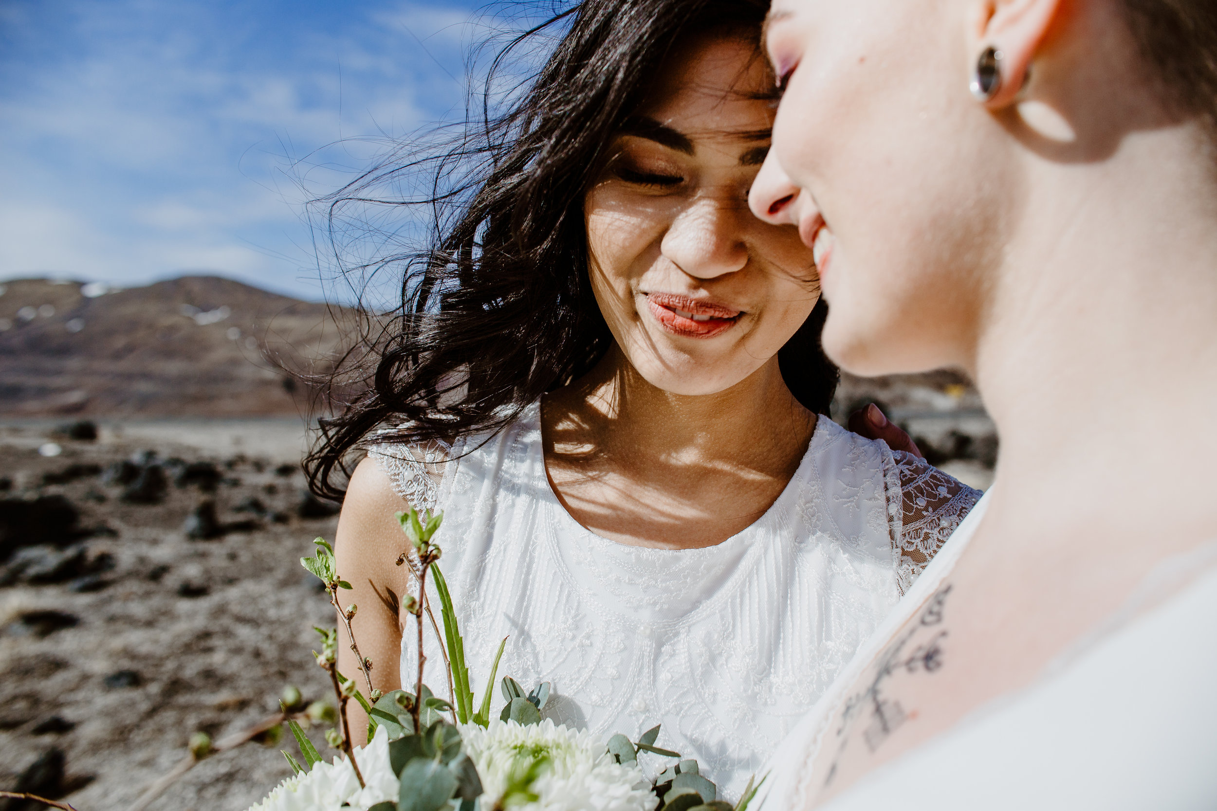 iceland elopement photographer , gay wedding in iceland , two brides iceland elopement